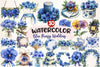 Blue Pansy Wedding Flower Clipart Bundle