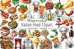 Italian Food Clipart Bundle - CraftNest - Digital Crafting and Art