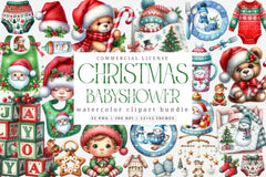 Christmas Baby Shower Clipart Bundle - CraftNest - Digital Crafting and Art