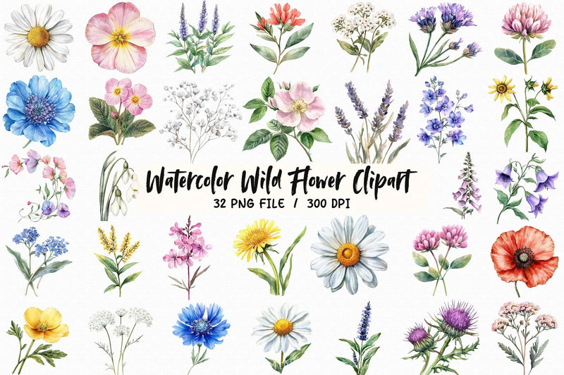 Wild Flower Clipart Bundle - CraftNest - Digital Crafting and Art