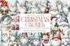 White Christmas Gnomes Clipart Bundle for Winter Holidays