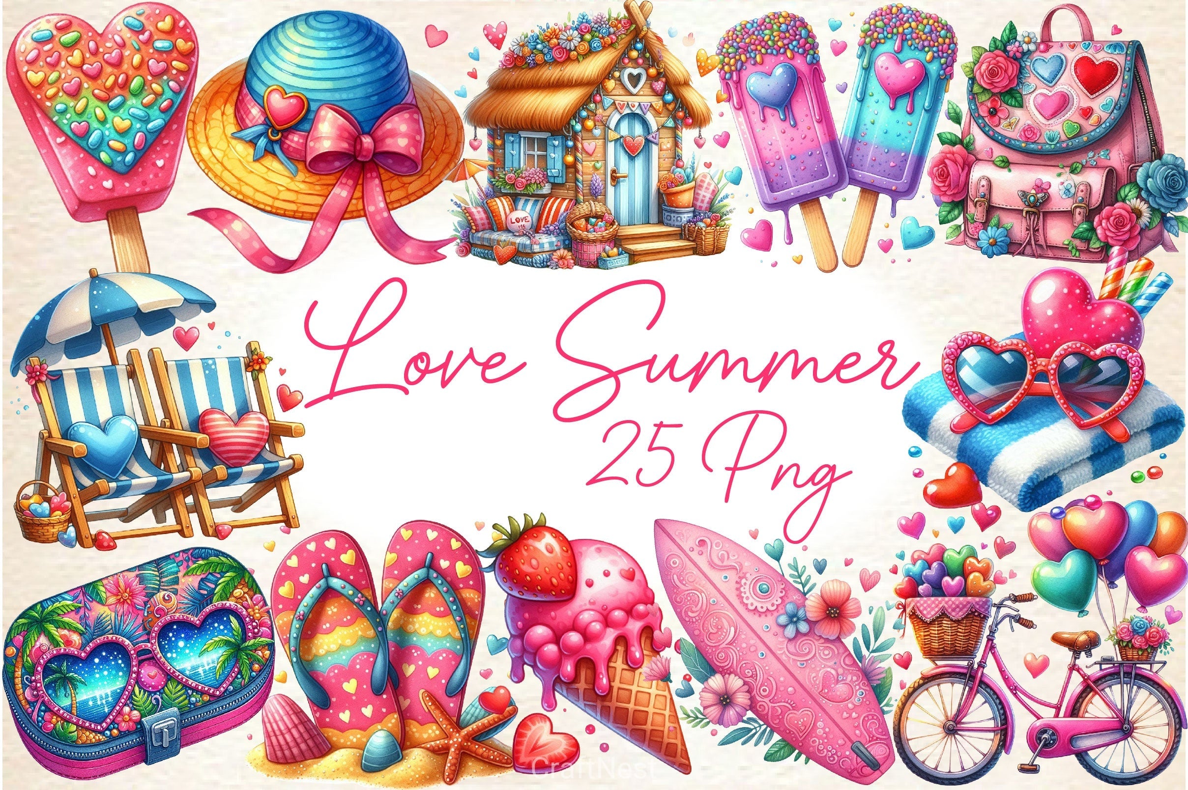 Love Summer Clipart Bundle 2