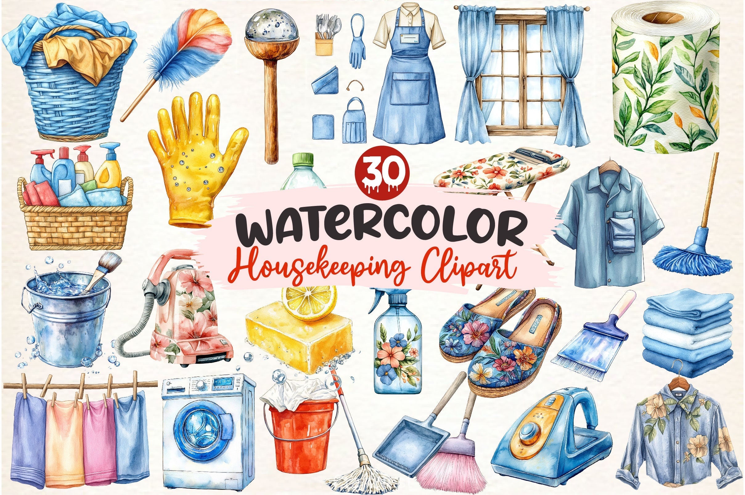 Housekeeping Clipart Bundle