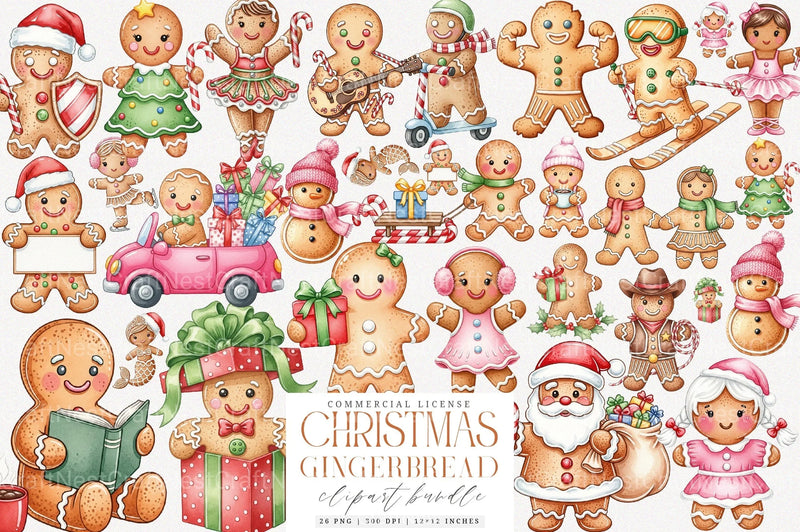 Christmas Gingerbread Man Clipart Bundle 4 - CraftNest - Digital Crafting and Art