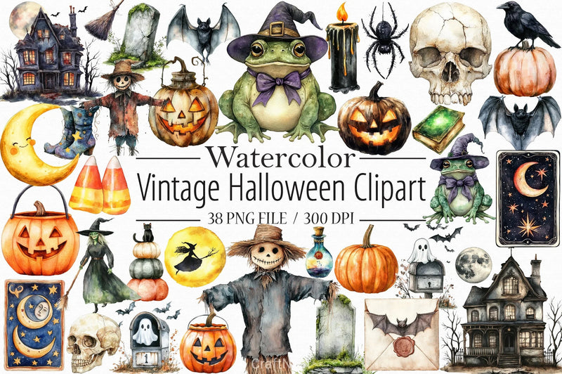 Vintage Halloween Clipart Bundle 15 - CraftNest - Digital Crafting and Art