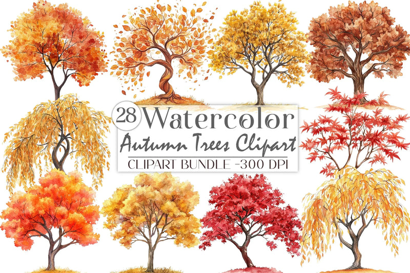 Autumn Trees Clipart Bundle 6 - CraftNest - Digital Crafting and Art