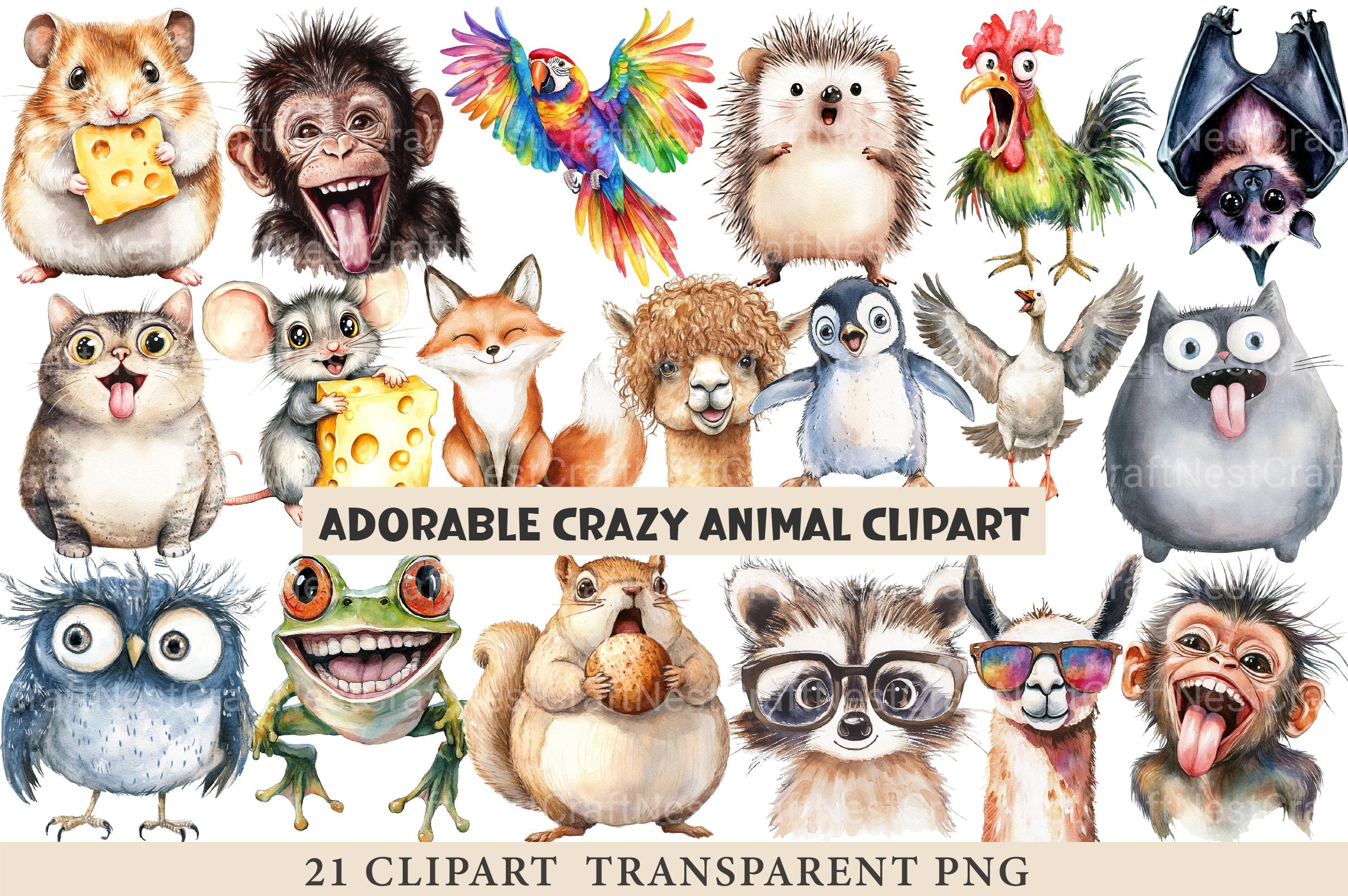 Adorable Crazy Animal Clipart