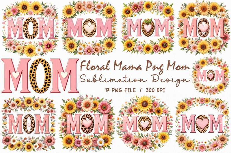 Floral Mama Mom Clipart Design Bundle - CraftNest - Digital Crafting and Art