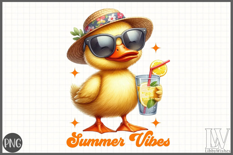 Summer Vibes Funny Duck Clipart Bundle - CraftNest - Digital Crafting and Art