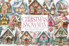 Whimsical Christmas Houses Clipart Bundle - CraftNest - Digital Crafting and Art