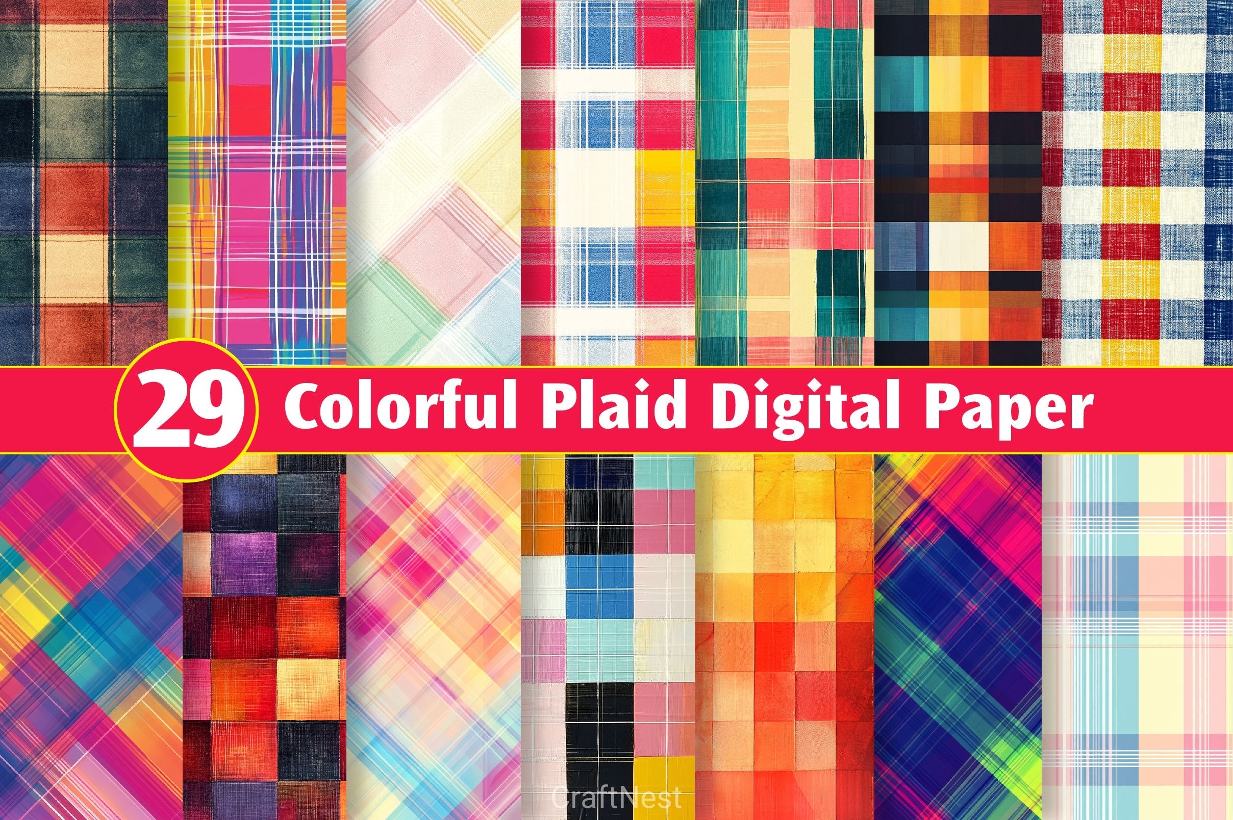 Colorful Plaid Digital Paper