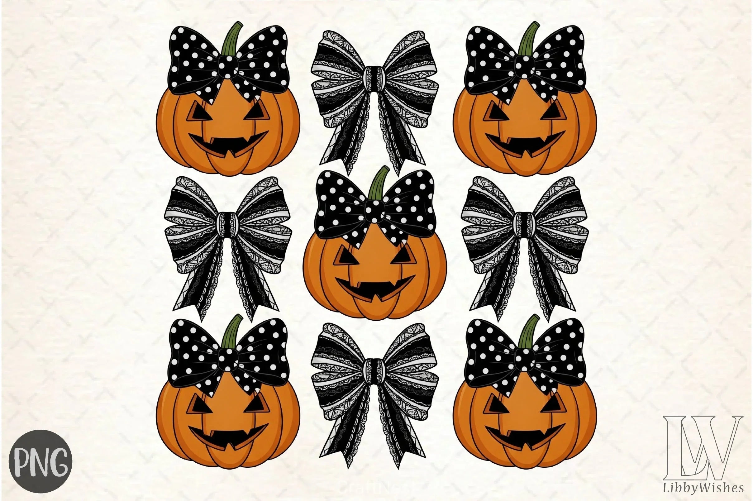Halloween Pumpkin Fall Bow Clipart Bundle - CraftNest - Digital Crafting and Art