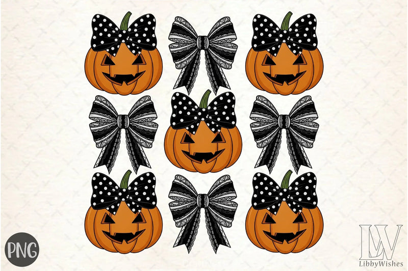 Halloween Pumpkin Fall Bow Clipart Bundle - CraftNest - Digital Crafting and Art