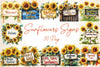 Summer Sunflowers Signs Clipart Bundle