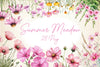 Pink Summer Meadow Clipart Bundle 2