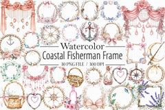 Coquette Coastal Fisherman Clipart Bundle 2 - CraftNest - Digital Crafting and Art