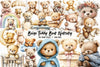 Beige Teddy Bear Nursery Clipart Bundle