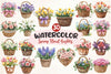 Spring Floral Baskets Clipart Bundle