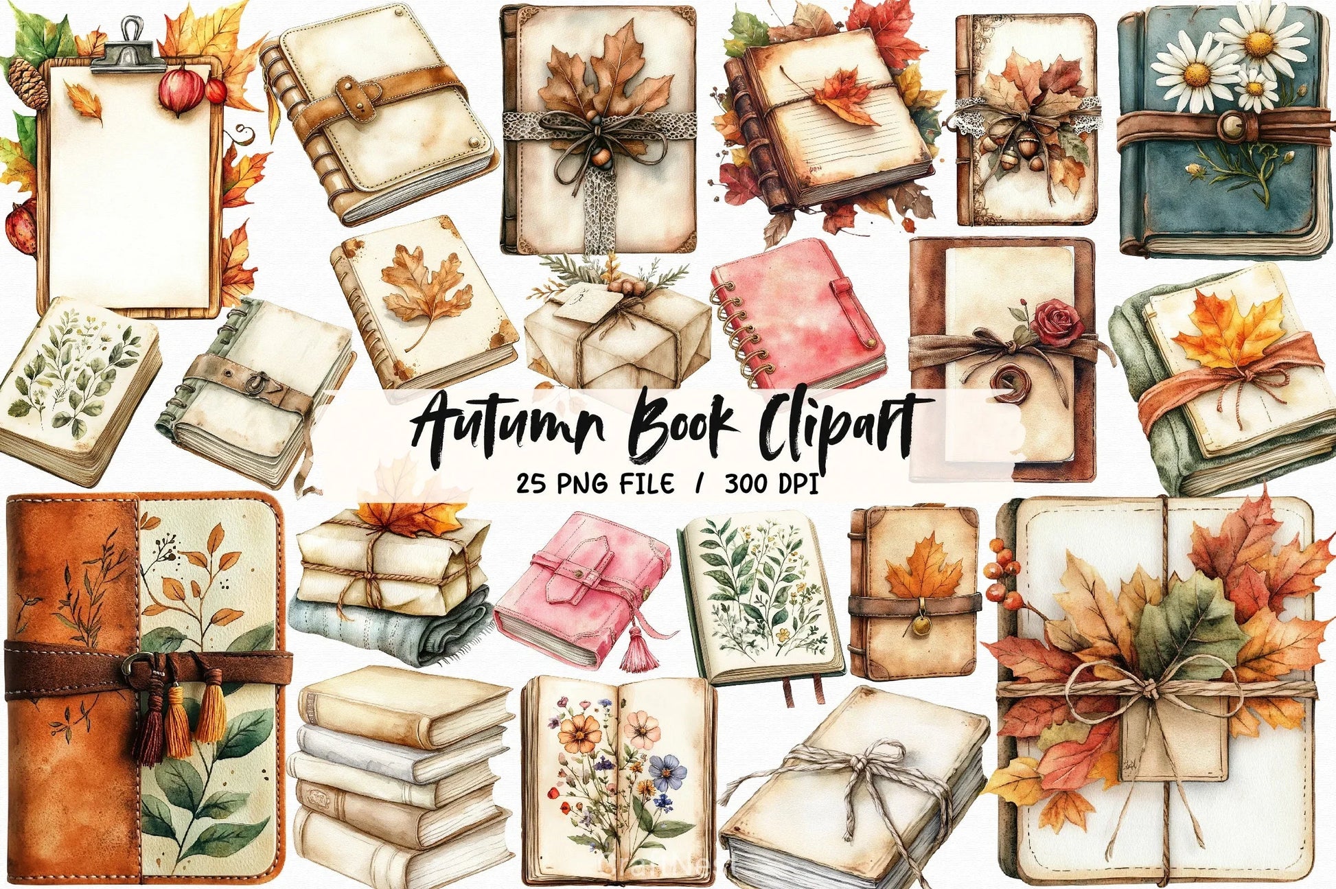 Autumn Book Clipart Bundle 3 - CraftNest - Digital Crafting and Art