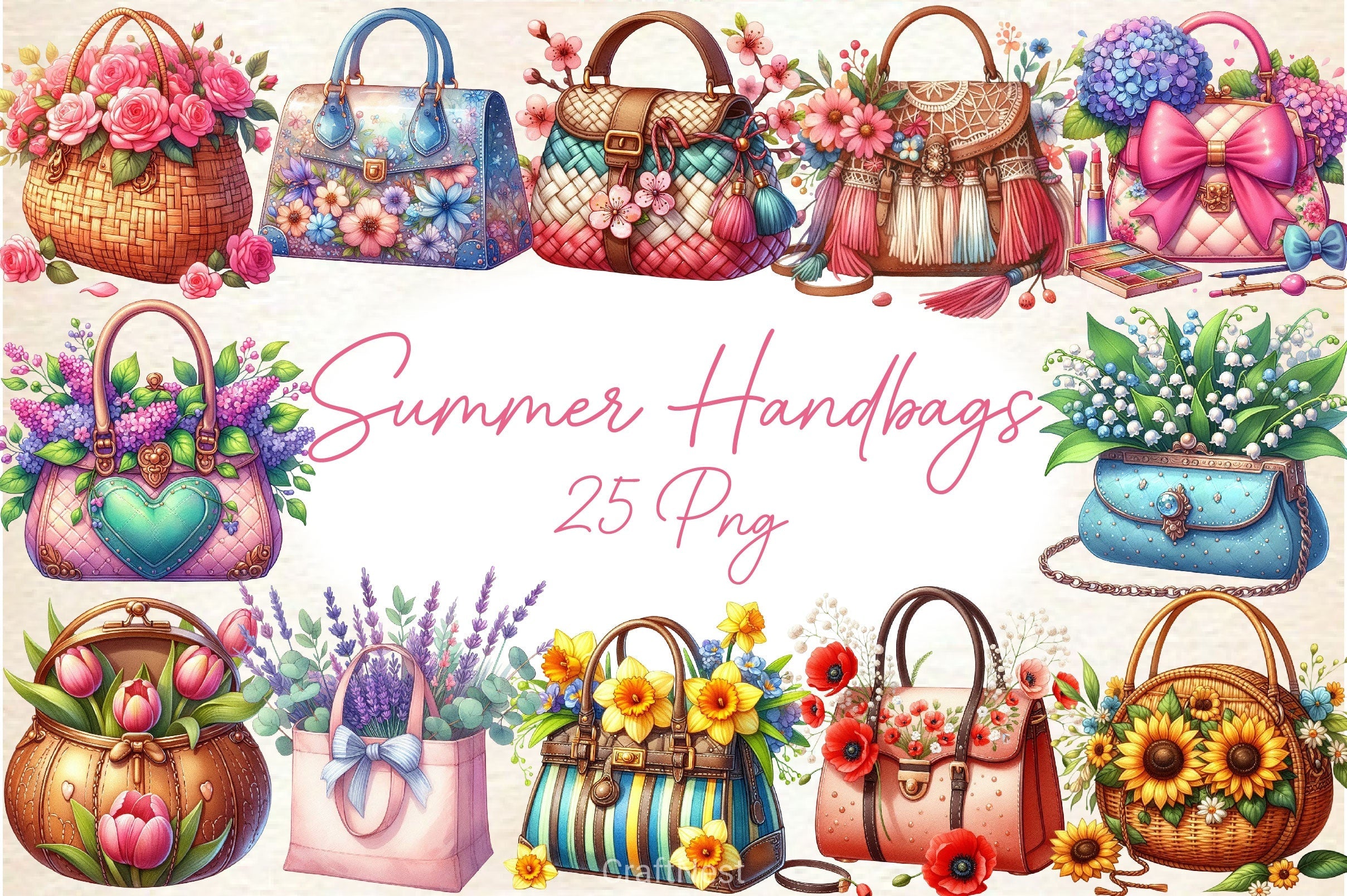 Summer Handbags Clipart Bundle