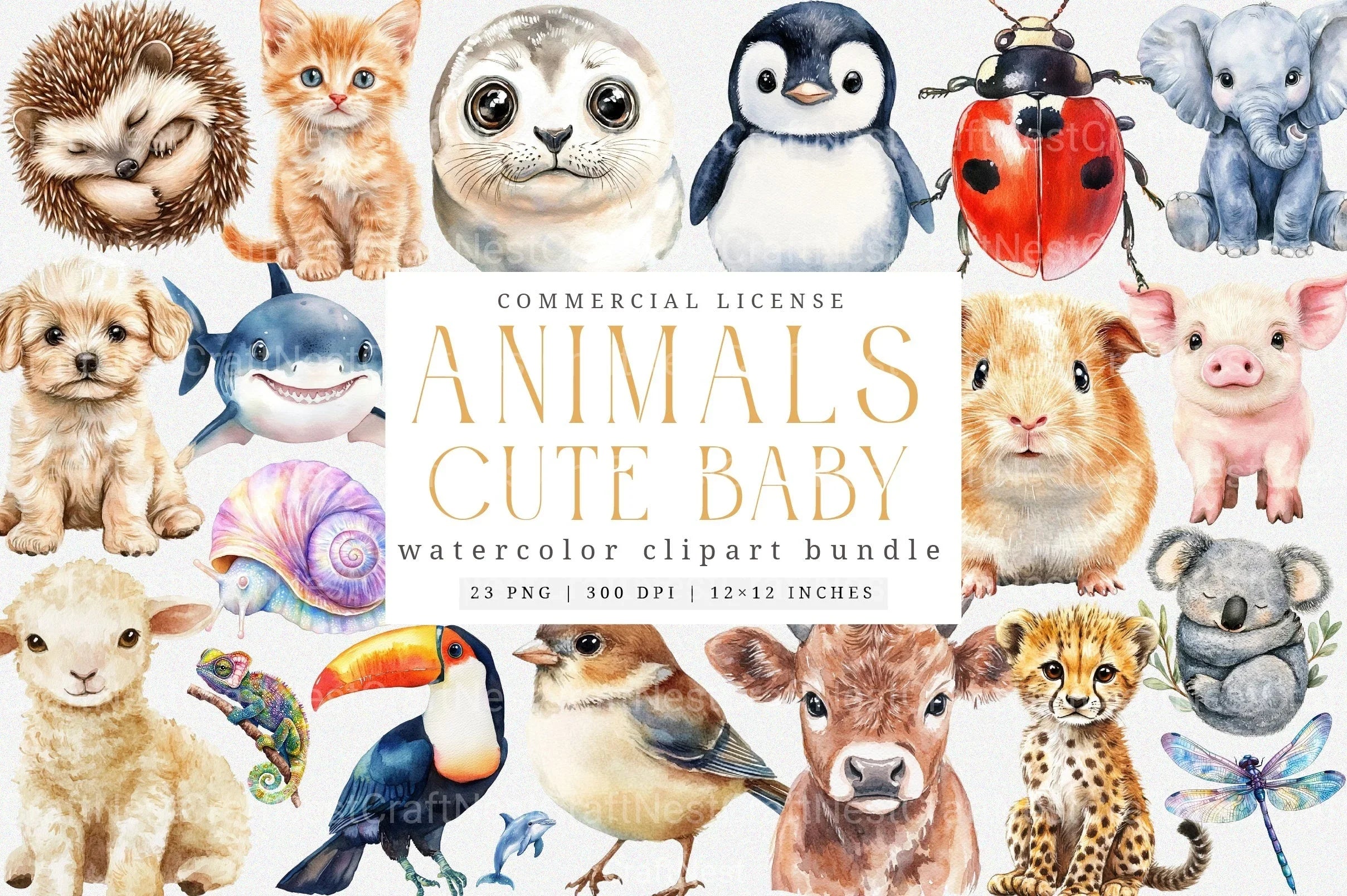 Adorable Baby Animals Clipart Bundle - CraftNest - Digital Crafting and Art