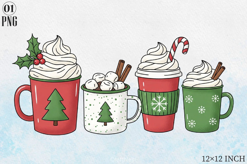 Christmas Coffee Clipart Bundle 7 - CraftNest - Digital Crafting and Art