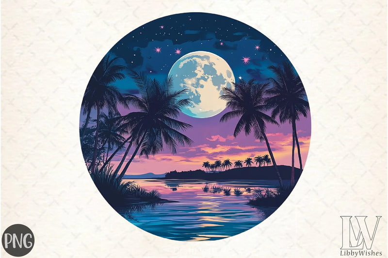 Summer Moon Beach Clipart Bundle - CraftNest - Digital Crafting and Art