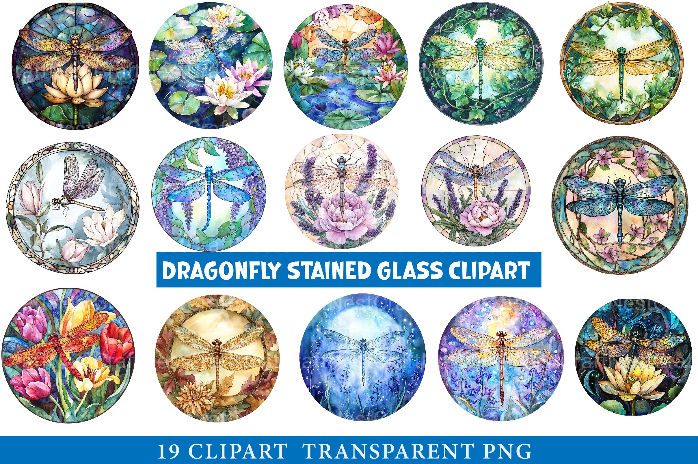 Dragonfly Stained Glass Clipart