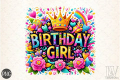 Birthday Girl Floral Clipart Bundle - CraftNest - Digital Crafting and Art