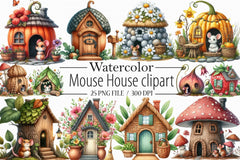 Mouse House Clipart Bundle 2 - CraftNest - Digital Crafting and Art