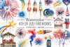 4th of July Fireworks Clipart Bundle