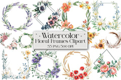 Floral Frames Clipart Bundle - CraftNest - Digital Crafting and Art