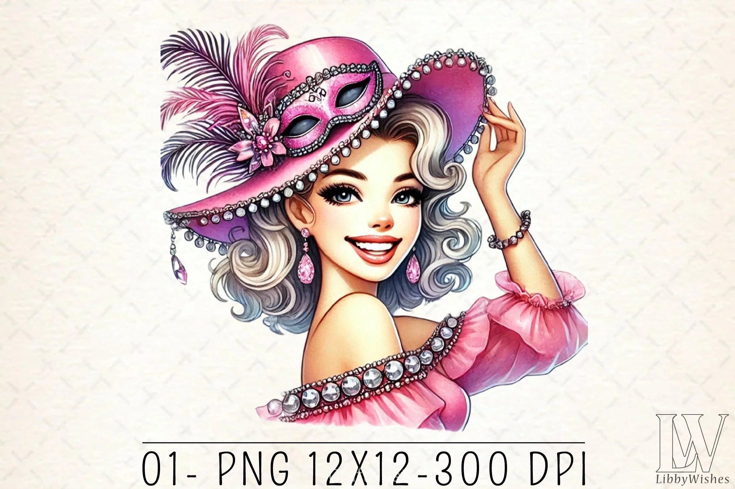 Mardi Gras Girl Clipart Bundle 6 - CraftNest - Digital Crafting and Art