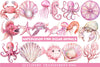 Pink Ocean Animals Clipart1