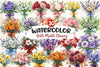 Coquette Birth Month Flowers Bouquet Clipart Bundle