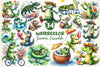 Summer Crocodile Clipart Bundle 2