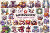 Purple Autumn Cottage Clipart Bundle