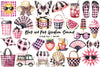 Black & Pink Gingham Clipart Bundle