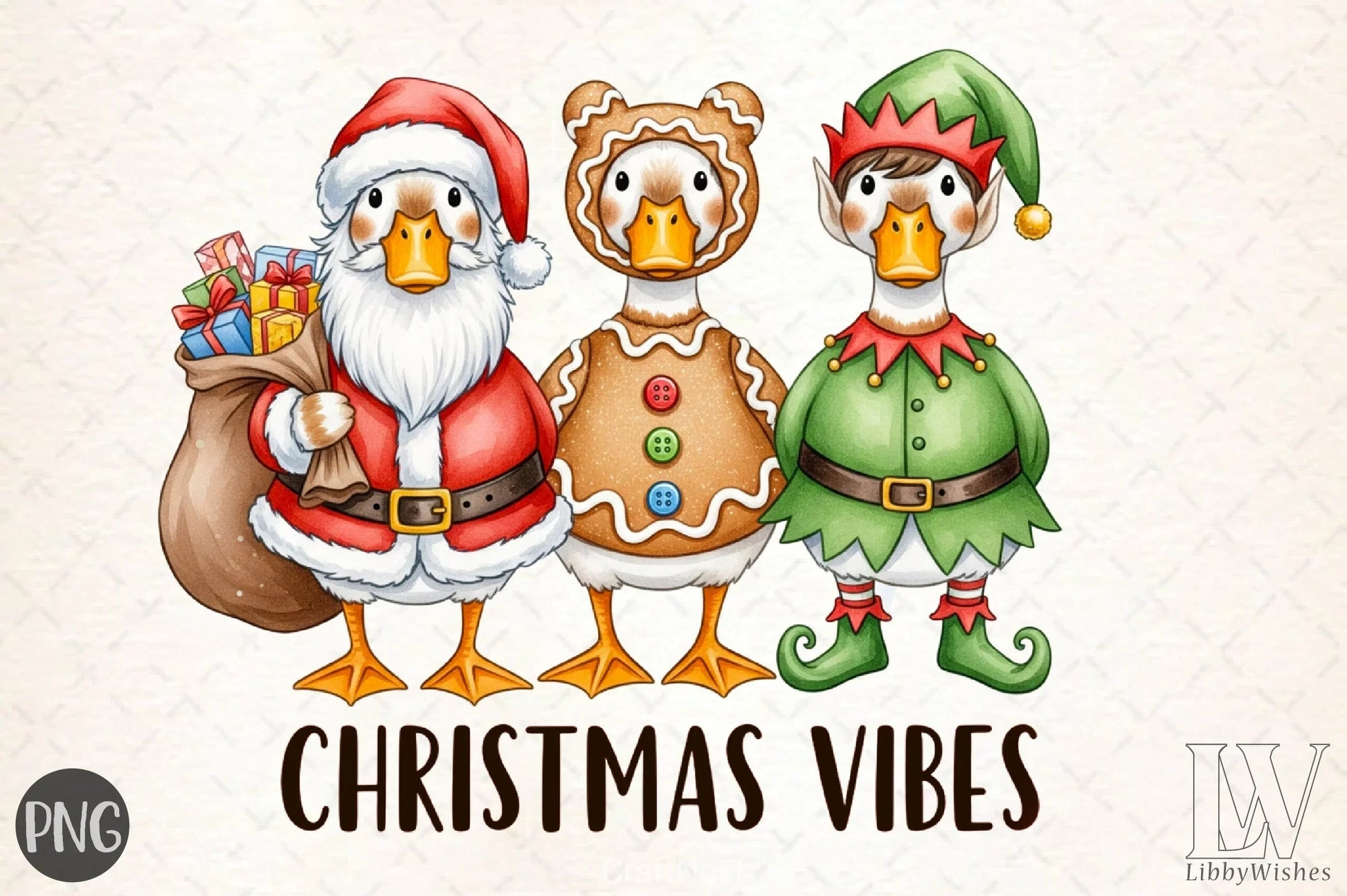 Christmas Vibes Goose Clipart Bundle - CraftNest - Digital Crafting and Art