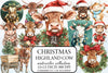 Christmas Highland Cow Clipart Bundle