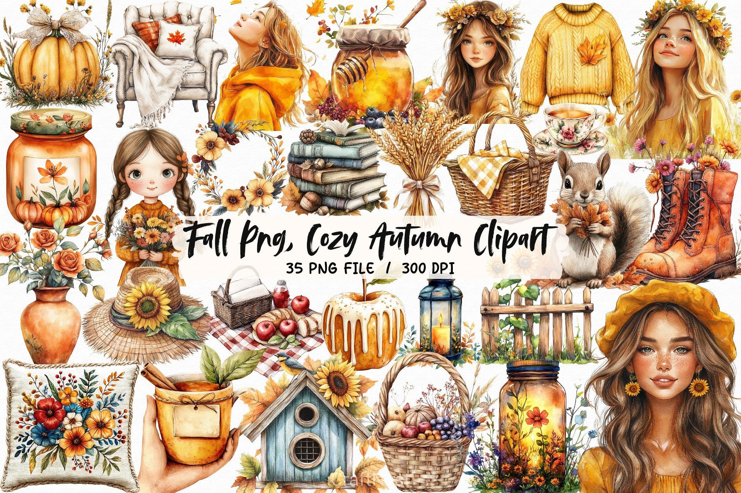 Cozy Autumn Clipart Bundle 6 - CraftNest - Digital Crafting and Art