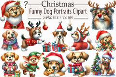 Funny Christmas Dog Clipart Bundle - CraftNest - Digital Crafting and Art