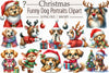 Funny Christmas Dog Clipart Bundle