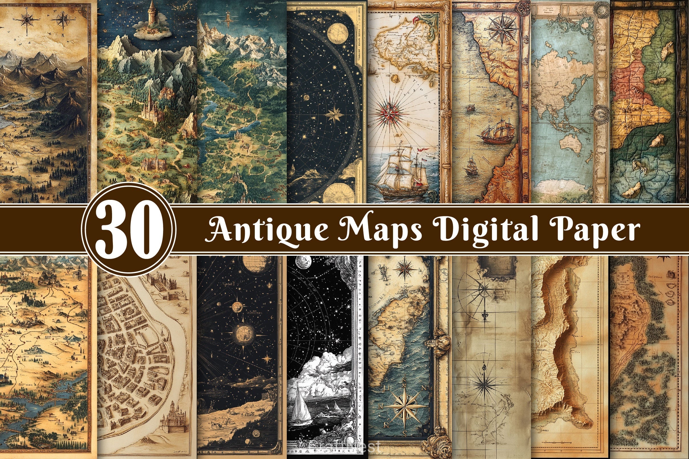 Antique Maps Digital Paper 2