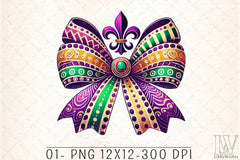 Mardi Gras Coquette Bow Clipart Bundle 4 - CraftNest - Digital Crafting and Art