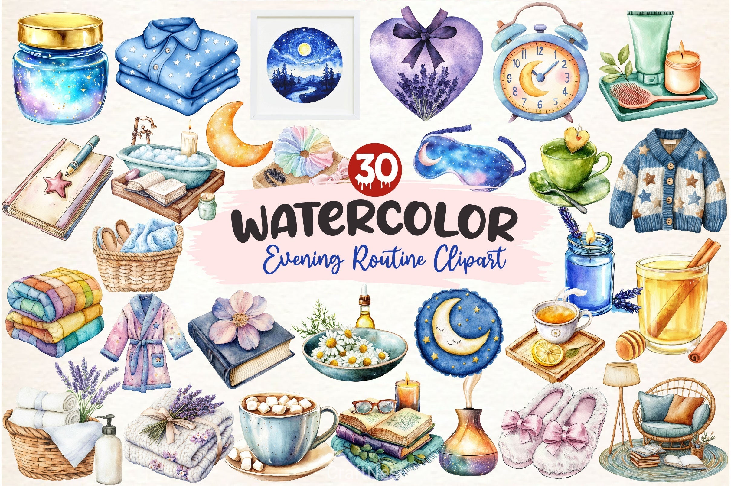 Evening Routine Clipart Bundle 2