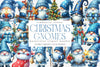 Festive Blue Christmas Gnomes Clipart Bundle