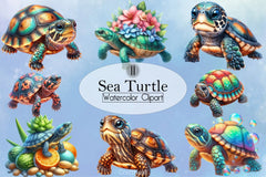 Sea Turtle Clipart Bundle - CraftNest - Digital Crafting and Art