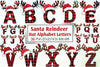 Santa Reindeer Hat Alphabet Clipart Bundle