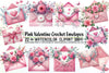 Pink Valentine Crochet Envelopes Clipart Bundle